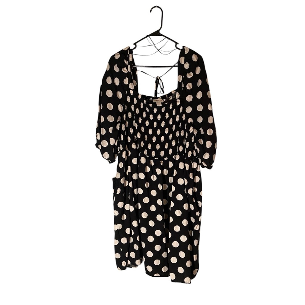 Ava & Viv Black and White Polka Dot Midi Dress